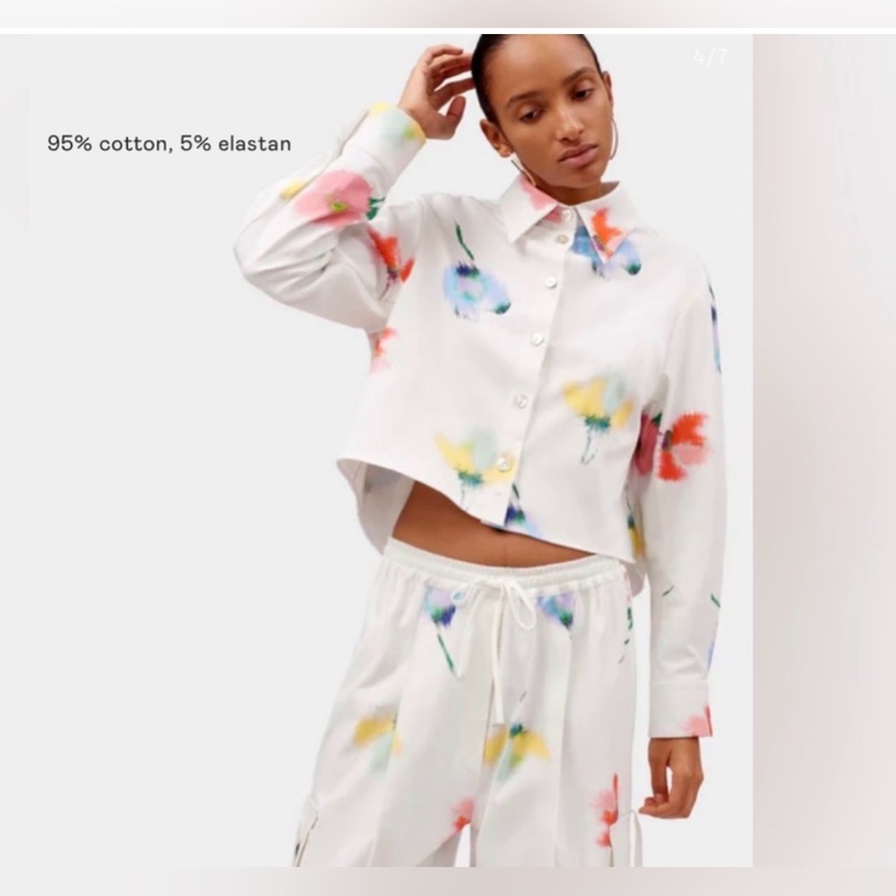 SLEEPER Women's Safari Crop Shirt Sz: S-M